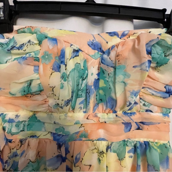 Trixxi Orange Pink Strapless Sundress for Weddings - Picture 2 of 4